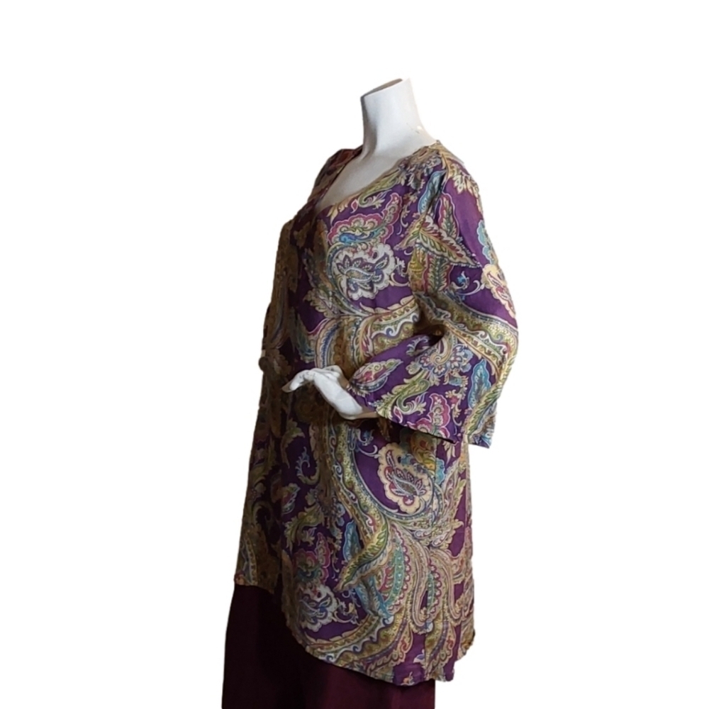 BRYN WALKER LILIA LINEN PARSELEY TUNIC WOMEN'S ‎ SMALL - Picture 5 of 6